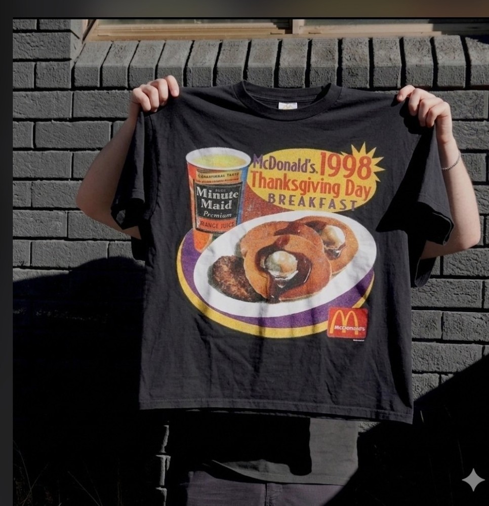 1998 Breakfast Promo VNTG LOOK ON A SHAKA HEAVYWEIGHT GARMET SHIRT “MODERN”