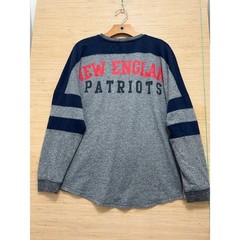 NFL Team Apparel New England Patriots Gray Navy Long Sleeve Shirt Mens Large L
