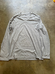 Uniqlo Men’s Gray V-Neck Long Sleeve Cotton Jersey T-Shirt, Size M