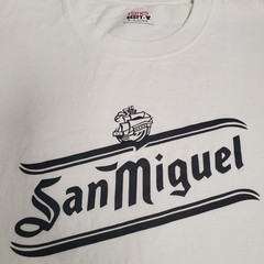 San Miguel Logo Print Black New T- Shirt Men’s Size Medium White Shirt