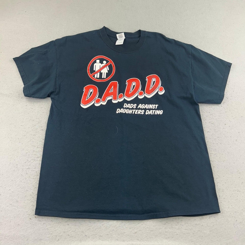 DADD Shirt Mens XL Black Cotton Short Sleeves Dads Against Daughters Dating Tee