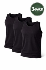 Fabrik Pure Cotton Crew Neck Sleeveless Tee Shirt For Men 3 Pack in 2XL-8XL