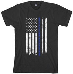 Threadrock Men’s Honor Respect Thin Blue Line Flag T-shirt