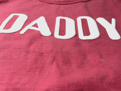 3D puff DADDY custom print Men Red garment-dye cotton Crop Top T-shirt