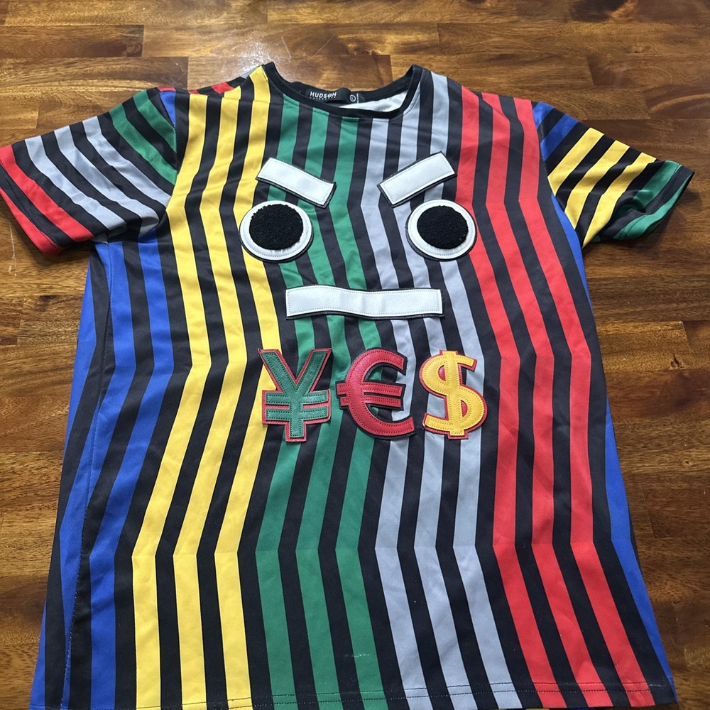 Mens Hudson Outerwear striped face shirt size Large Comfy 100 % polyester
