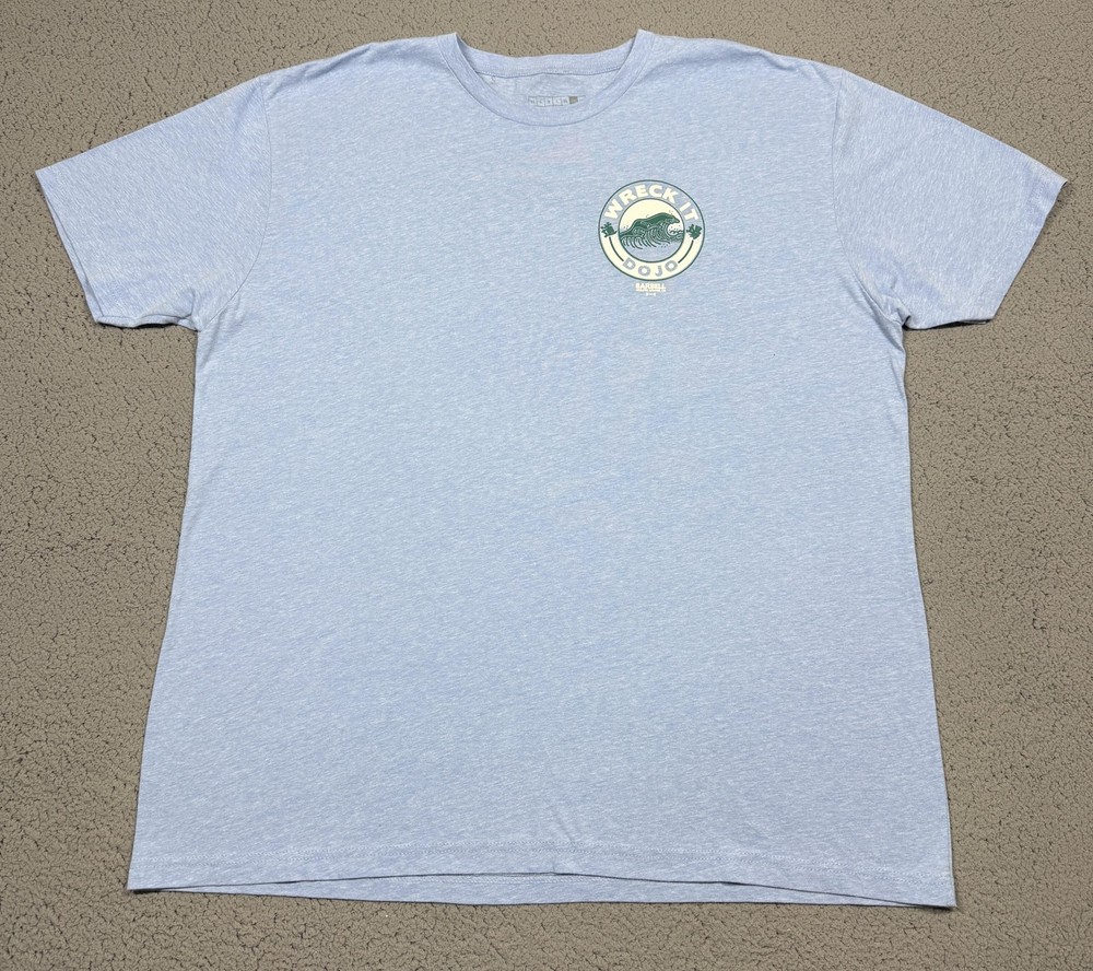 Barbell Shirt Mens 2XL Blue Wreck It Dojo Wave Graphic Gym Tee Tagless