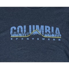 NWT Columbia Men’s Sz L Long Sleeve Waffle Knit Graphic T Shirt Blue Preppy