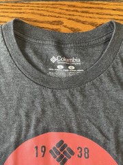 Columbia Sportswear Men’s 1938 Portland Gray Black Red Graphic T- Shirt Size L