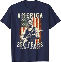 Vintage Abraham Lincoln Abe Lincoln Playing Guitar 250 Years T-Shirt
