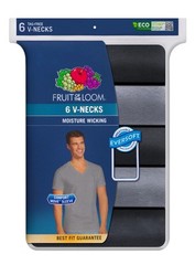 Fruit Of The Loom 6 Pack Moisture Wicking V Neck T Shirts Men’s Size S (34-36)