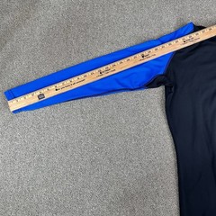 Long Sleeve Rash Guard Adult Medium Black/Royal Blue Compression Shirt