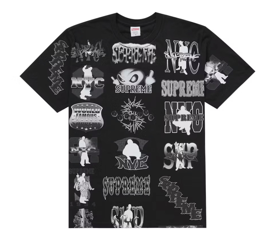 Supreme Flash Tee Woodland Camo Black White Size M/L/XL