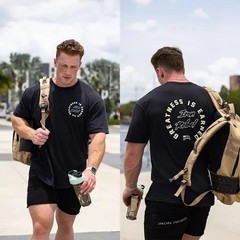 Men’s 100% Cotton Oversized Crew Neck Printed Tshirt Short Sleeve Gym Training