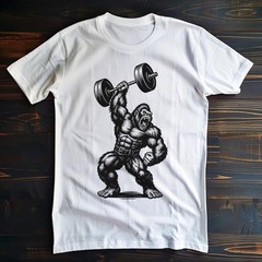 Gorilla Fitness Shirt Gym Workout Weightlifting Bodybuilding MMA Tee