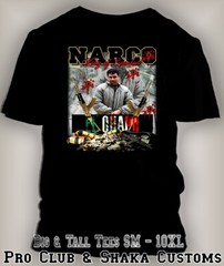 El Chapo King Graphic Sneaker Tee Shirt To Match J”s Jump Man Pro Club Shaka T