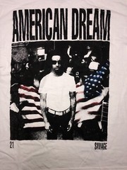 21 Savage Official American Dream Album Flag Portrait T Shirt White M *defect