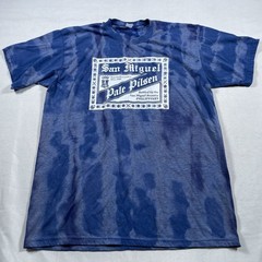 San Miguel Pale Pilsen tie dye tee shirt blue Philippines brewery 100% cotton L
