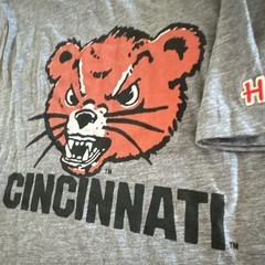 Homage Men’s Gray Cincinnati Bear Graphic Crew Neck Tee Short Sleeve XS