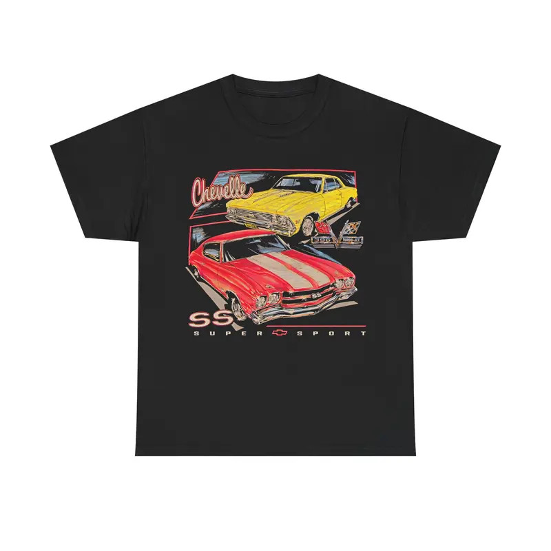 Vintage Chevrolet Chevelle Super Sport T-Shirt, Racing Car Fan Tee, Men Summer T