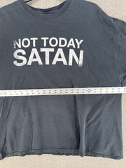Spencer’s Unisex Not Today Satan Graphic T Shirt Black White Sz Unknown , Issues