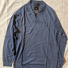 Extra Fine Merino Wool Polo In AirfoceBlue XL-Brand Tailored Athlete