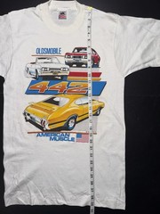 Vintage 80’s NOS Medium White Oldsmobile Shirt. 100% Cotton. Single Stitch.
