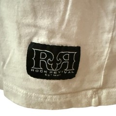 Rock Revival Logo Tee mens sz XL short sleeve white black red foil