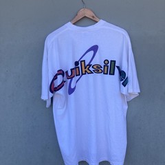 RARE Vintage QUICKSILVER Big Spell Out Single Stitch 90s Made In USA Size XXL
