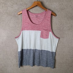 Express Shirt Mens XL Red White Gray Tank Top Colorblock Heather Cotton Blend