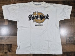 Vintage 90s Hard Rock Rugby World Cup Shirt Mens Medium White 1999 Bahrain