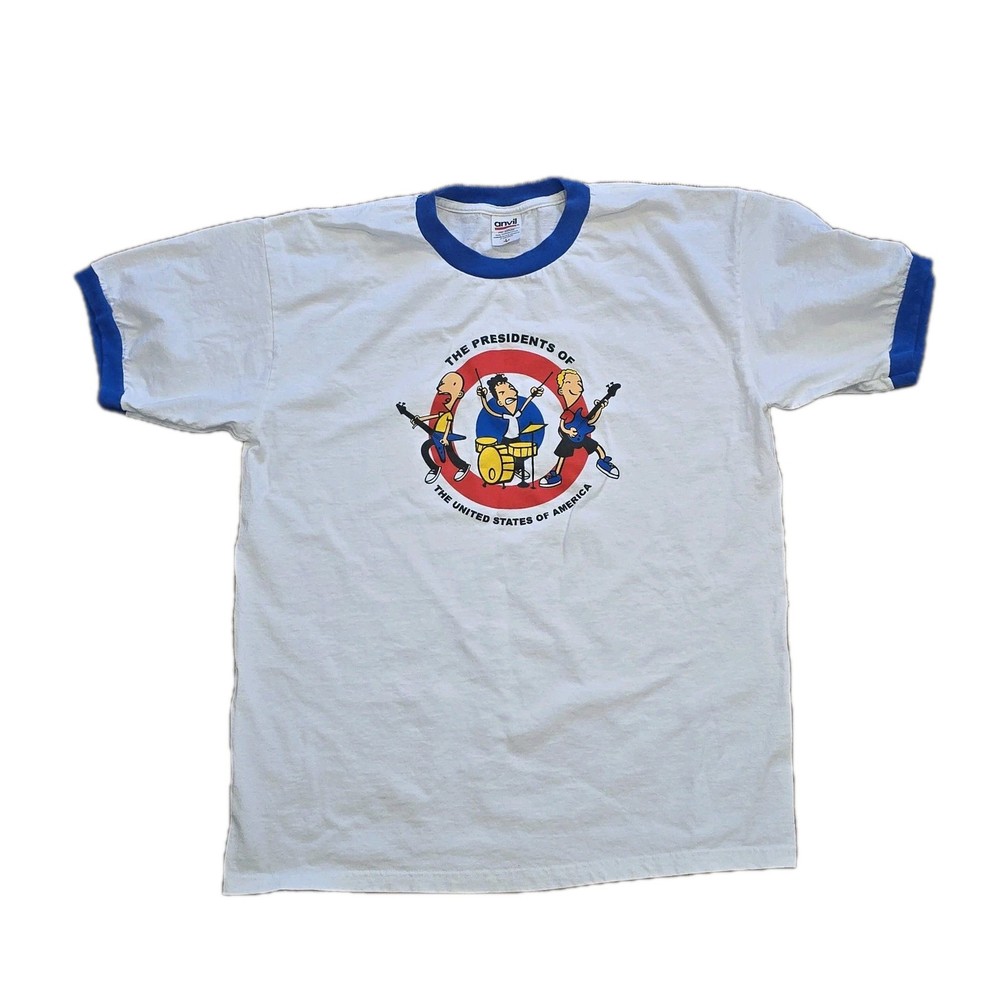Vintage 90s The Presidents of the United States Band Ringer T-Shirt Large USA