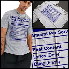 Hip Hop Boom Bap 90s Rap Music Dj Club Cotton T-Shirt Nutritional chart
