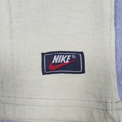 Vintage Nike Shirt Mens L Beige Embroidered Big Swoosh Spell Out NWT Y2K Tee