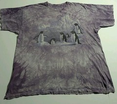 The Mountain 1999 Unisex XL Purple Tie-Dye Penguin Graphic Logo Crew Neck Tee
