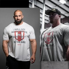 Men’s Gym Sport Workout Cotton Graphic Printed Loose Fit T-Shirt Streetwear Tee