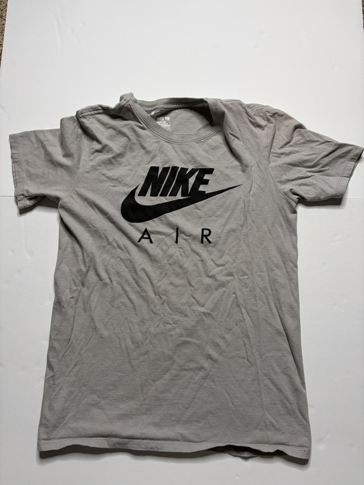 Nike Air Gray/Black Graphic Logo Crew Neck Short Sleeve Men S T-Shirt