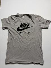 Nike Air Gray/Black Graphic Logo Crew Neck Short Sleeve Men S T-Shirt