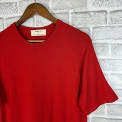 Sheep Inc Mens MEDIUM Ultra-Fine Merino Wool Knit T-Shirt Red Traceable Portugal