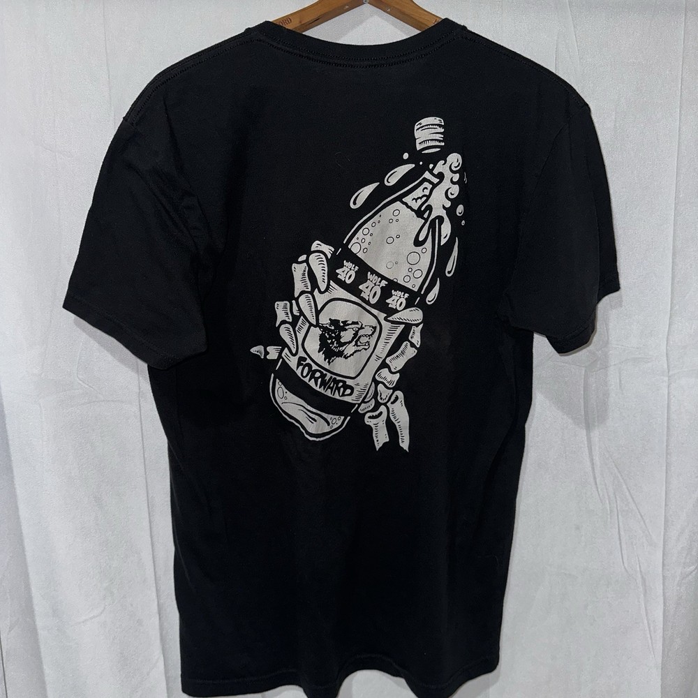 Forward Observations Group T Shirt Size Large Black Wolf 40 oz FOG