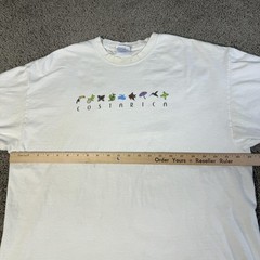 VTG Costa Rica Shirt Mens XL White Graphic Crew Neck Beefy-T Cotton Souvenir
