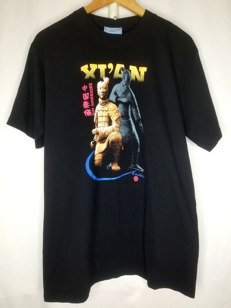 Vintage Pandak Xi’an Qin Warriors T-Shirt Terracotta Army Black XL