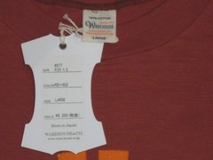 Rich Wearhouse 4077 RICH H.S. Crew Red Gold L Short Sleeve Raglan Japan