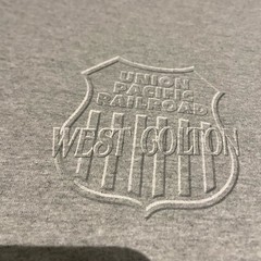 west colton union pacific T shirt Graphic Logo 3D Emnlem Grey
