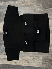 Lot of 8 PRO 5 Super Heavy Blank Black & White Short Sleeve T-Shirts Work XL