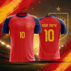 HOT NEW! Custom Spain Home 2026 Name And Number Soccer Gift For Fans