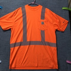 Carhartt Shirt Mens LT Orange Force Hi Vis Reflective Safety Workwear Tee