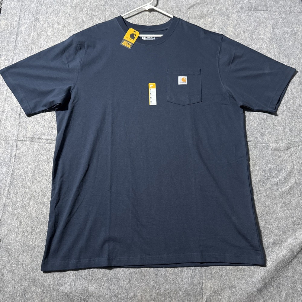 Carhartt Pocket T Shirt Mens XLT NWT Short Sleeve Blue Heavyweight Tee Loose Fit