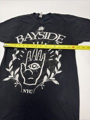 Bayside NYC Logo Dbl Sided size Small Black T Shirt Post Punk Emo Band Merch Tee