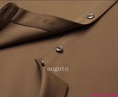 Spring Mens Long Sleeve Shirt Silk Cotton Business Casual Formal Slim Fit Shirts