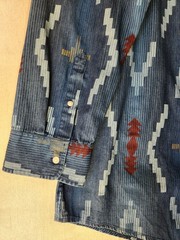 Foundry Men’s 3XLT Super Plush Aztec Prints Denim Button Down Long Sleeve Shirt